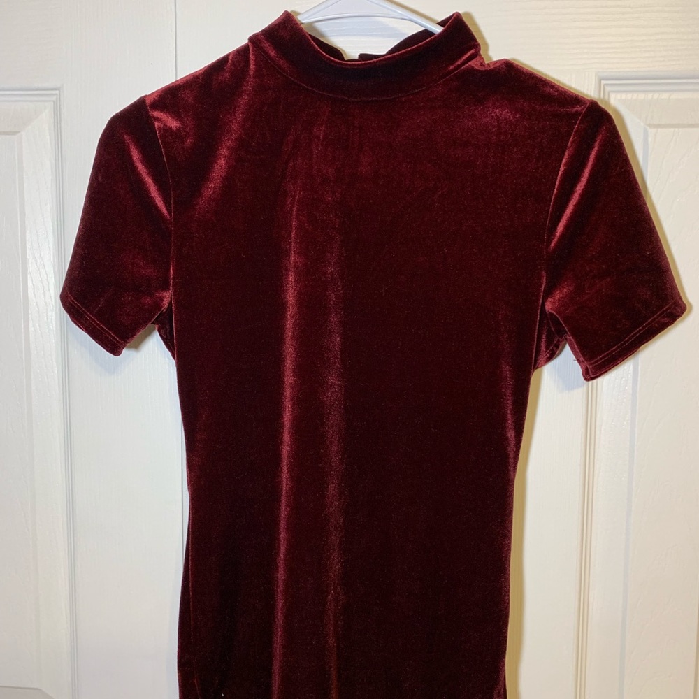 Burgundy Velvet Top